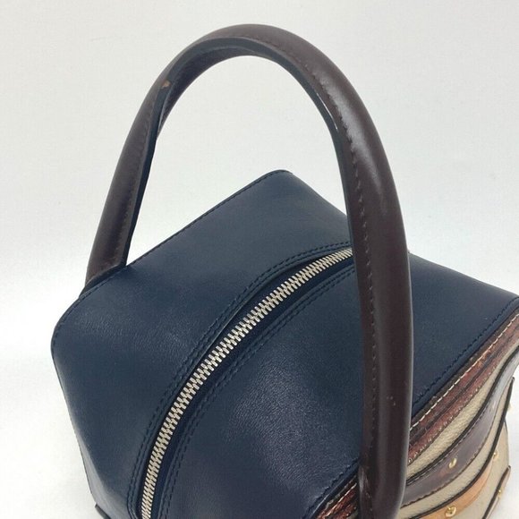 Authentic LOUIS VUITTON M52350 Trompe l'oeil Chain 2WAY Hand Bag Leather Black/B - Picture 7 of 16